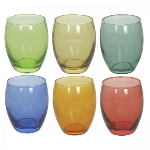 Set 6 pahare din sticla Golf Summer, Tognana, sticla, multicolor