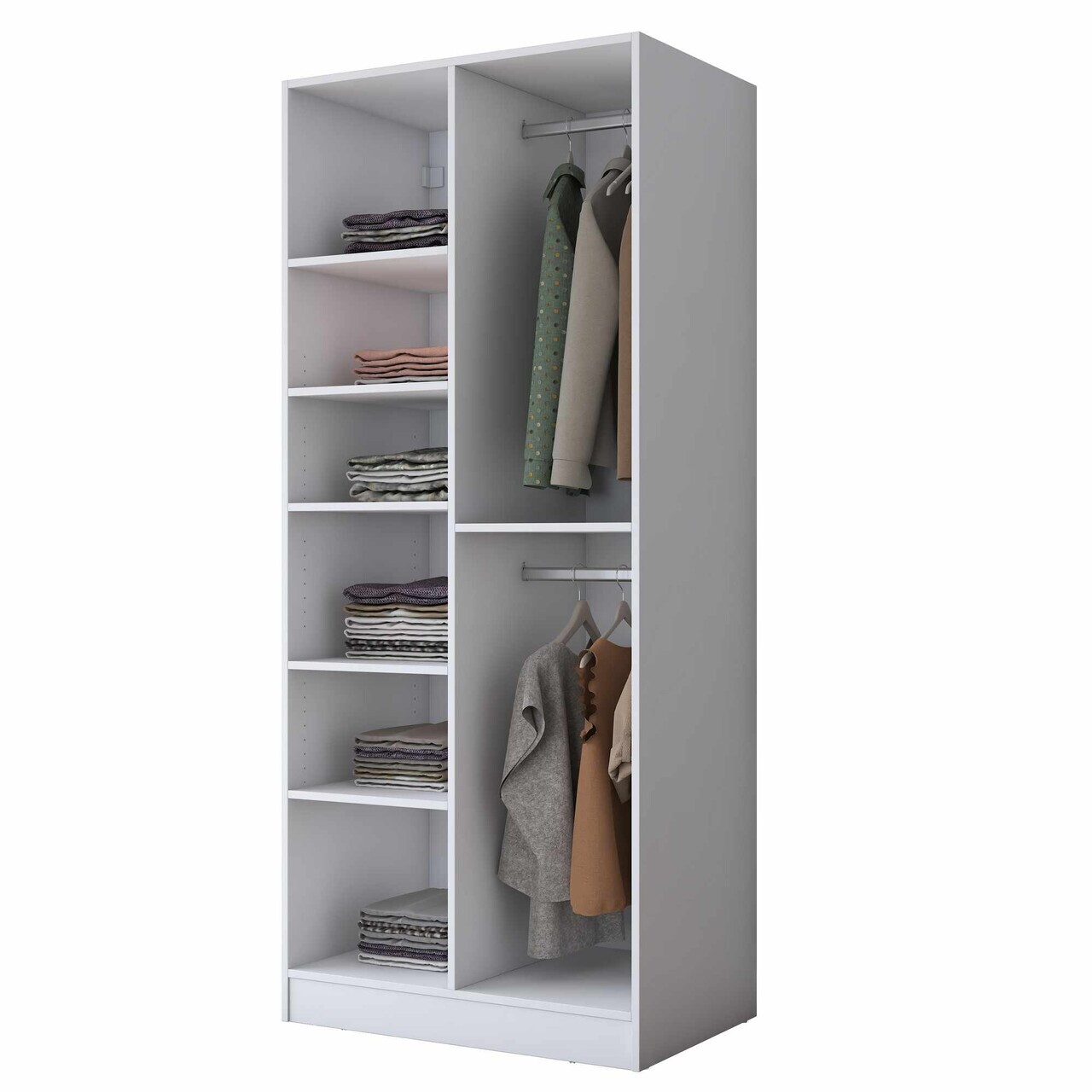 Dulap pentru haine, Hanah Home, BA300, 90x210x57.5 cm, Alb — imaginea 5