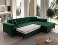 Coltar extensibil dreapta 4 locuri ELTAP, Sol-39, Solange, 292x196x84 cm, lemn/poliester, verde inchis