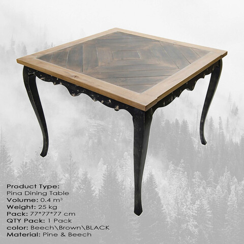 Masa, Massive Design, Pina Medium, 75x75x75 cm, Fag / Maro / Negru Massive Design