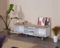Comoda TV, Wolina, Bohem, 55x180x41 cm, MDF , Alb / Stejar
