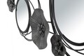 Decoratiune de perete cu oglinda 3D, Mauro Ferretti, 117x49 cm, fier, negru/gri