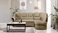 Coltar extensibil dreapta 3 locuri ELTAP, L-036, Lord, 243x180x112 cm, lemn/poliester, maro deschis/negru