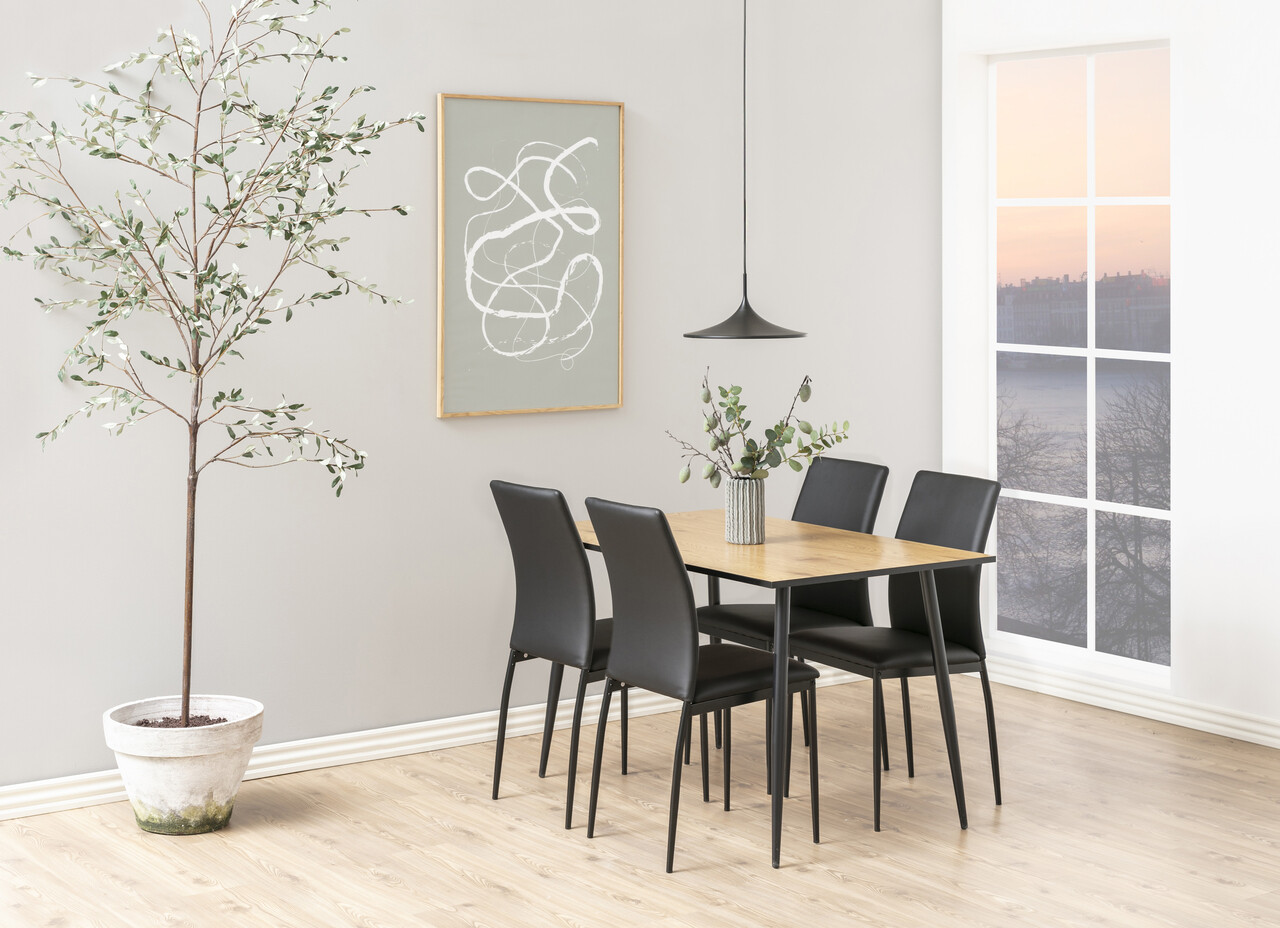 Scaun Demina, Actona, 43.5x53x92 cm, piele ecologica/otel, negru - view 6