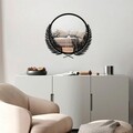 Oglinda decorativa, Palm Mirror L, Metal, Dimensiune: 59 x 57 cm, Negru