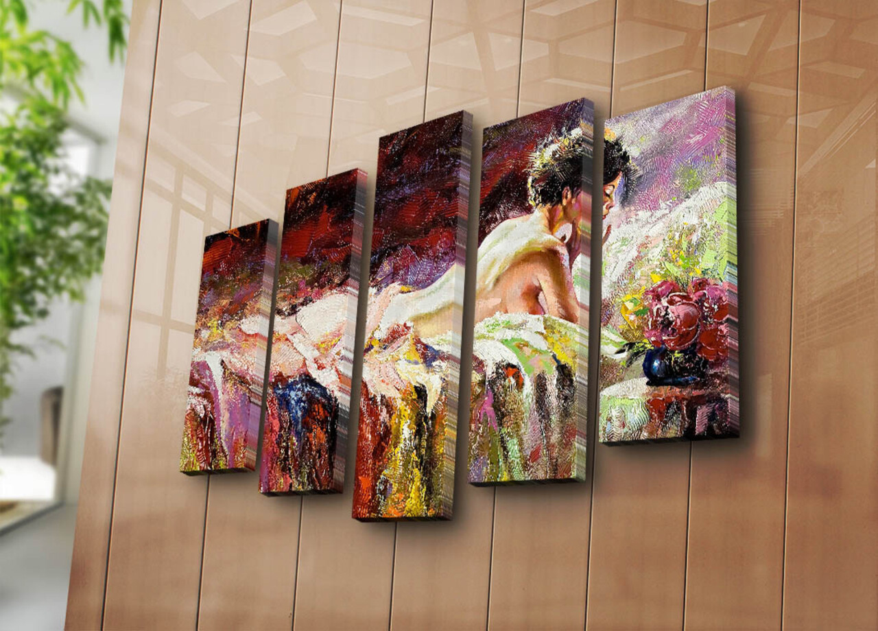 Set 5 tablouri decorative 5PATK-72 19 x 70 cm Multicolor