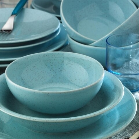 Serviciu de masa, 24 piese, Kutahya Porselen, HR24Y2148803, portelan, turcoaz BUCATARIE