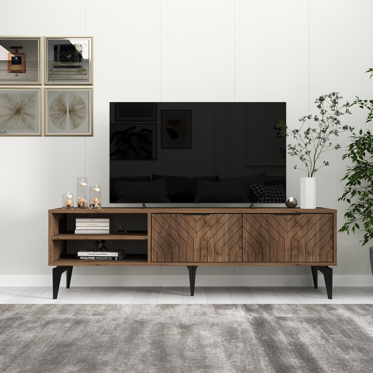 Comoda TV, Odessa, Regina, 160x50x29.6 cm, Maro
