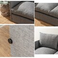 Canapea extensibilă cu 2 locuri, Futon, 859FTN2874, Metal , Gri deschis