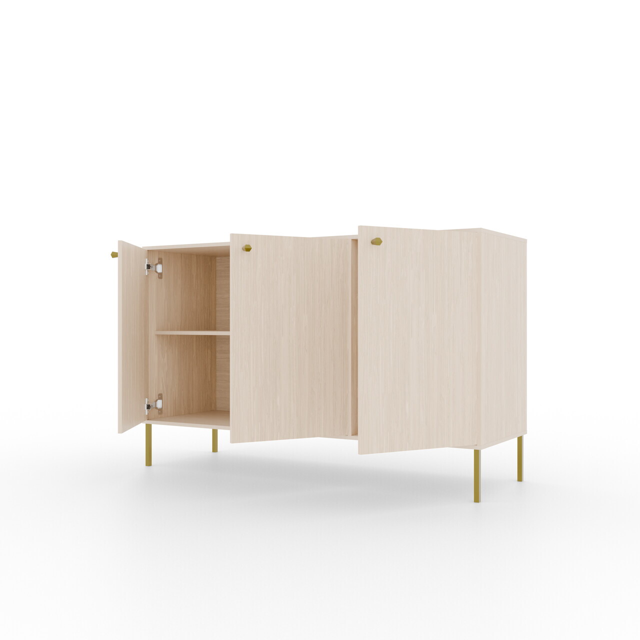 Comoda ADRK, Tili 3D, 124.5x40.8x73.9 cm, PAL laminat, bej — imaginea 4