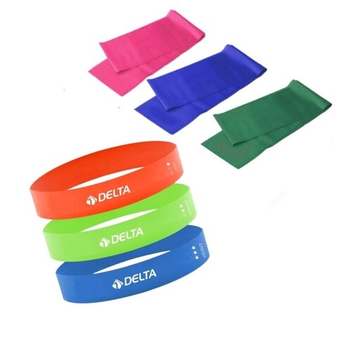 Set 6 benzi elastice 267DLT1124 Mix Tensions, Delta, 120x7.5 cm, cauciuc, multicolor