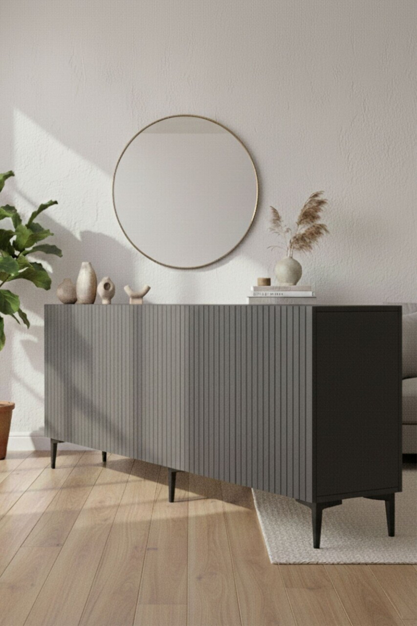 Consola, Hanah Home, Zeynep 180, 180x75x32 cm, Antracit — imaginea 2