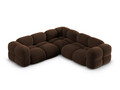Coltar simetric 4 locuri, Loretto, Cosmopolitan Design, 250x250x68 cm, catifea, ciocolata