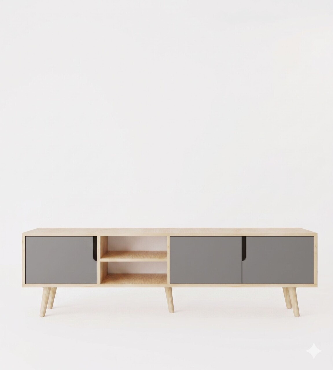 Comoda TV, Hanah Home, Latina 180, 180x30x53 cm, PAL MELAMINAT, Stejar safir / Antracit — imaginea 5