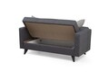 Canapea extensibilă cu 2 locuri, Misty, 730MST1108, Cadru: METAL/LEMN, Gri inchis