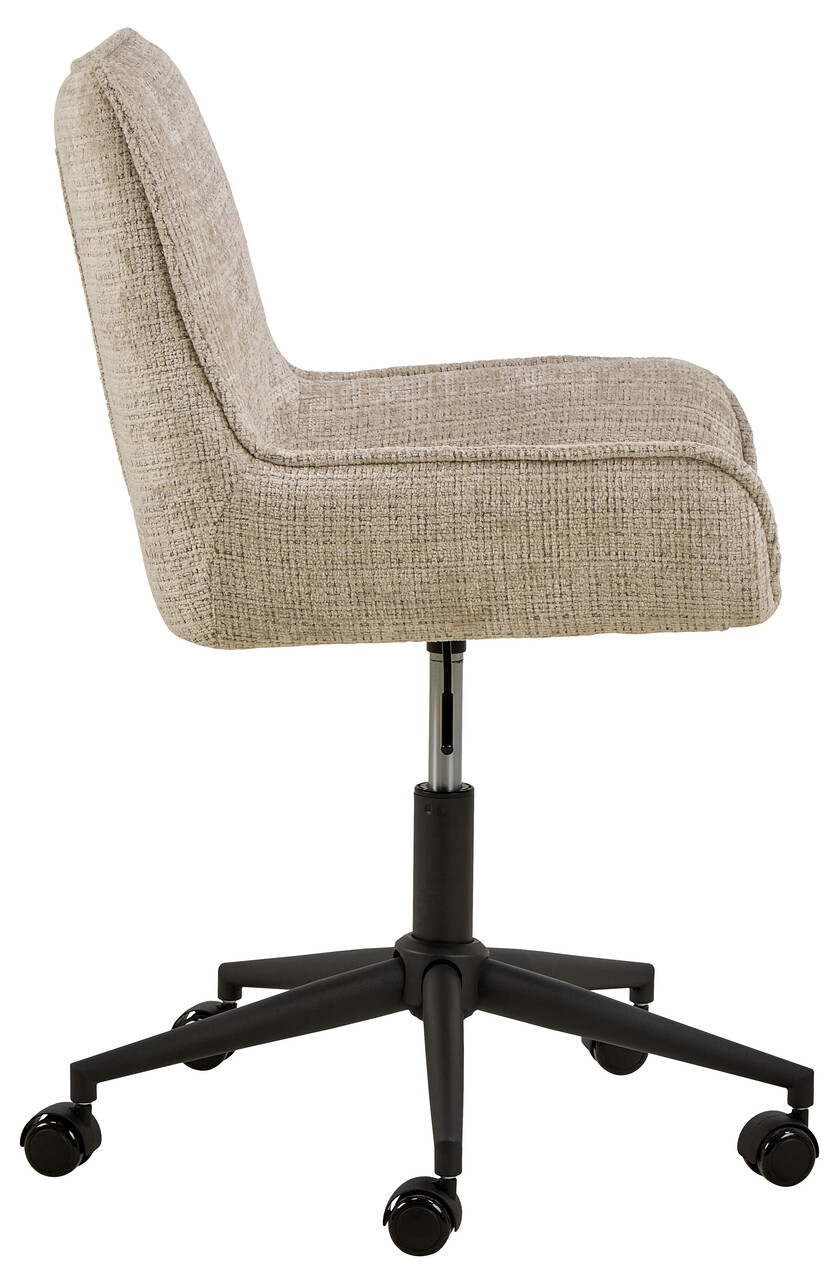 Scaun de birou Eddie, Actona, 57x59.5x90.5 cm, rotativ, tesatura Chenille/otel, bej - view 6