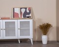 Consola, Wolina, Calvin, 80x180x41 cm, MDF , Alb / Stejar