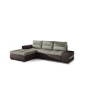 Coltar extensibil stanga 4 locuri ELTAP, Ov44, Ottavio, 275x180x85 cm, lemn/poliester, bej/maro inchis