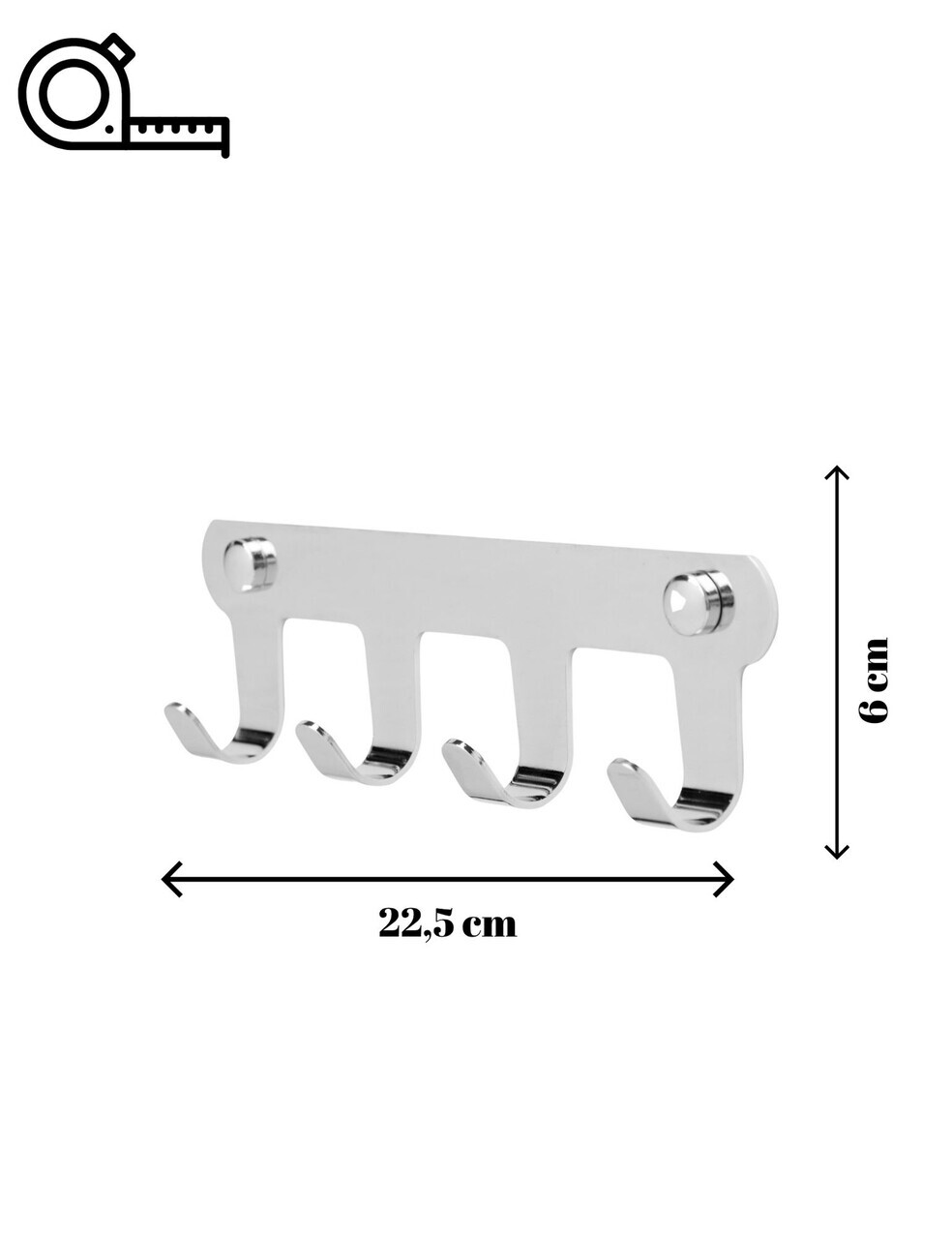 Cuier de perete, Hanah Home, Smart 4, 22.5x6x3 cm, Inox, Crom - view 5