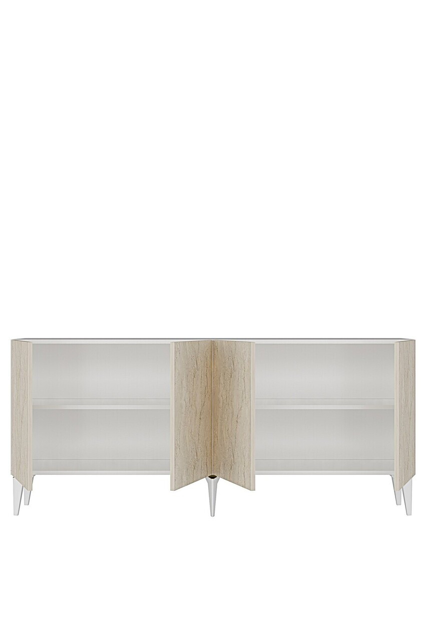 Consola, Hanah Home, Lipa 180, 180x79x32 cm, Alb / Travertin — imaginea 5