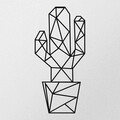 Decoratiune de perete, Cactus Metal Decor, metal, 26 x 55 cm, negru