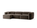 Coltar stanga 4 locuri, Bergamo, Cosmopolitan Design, 344x152x70 cm, tesatura structurata, cappuccino