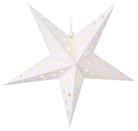 Decoratiune luminoasa star, Ø60 cm, hartie, alb