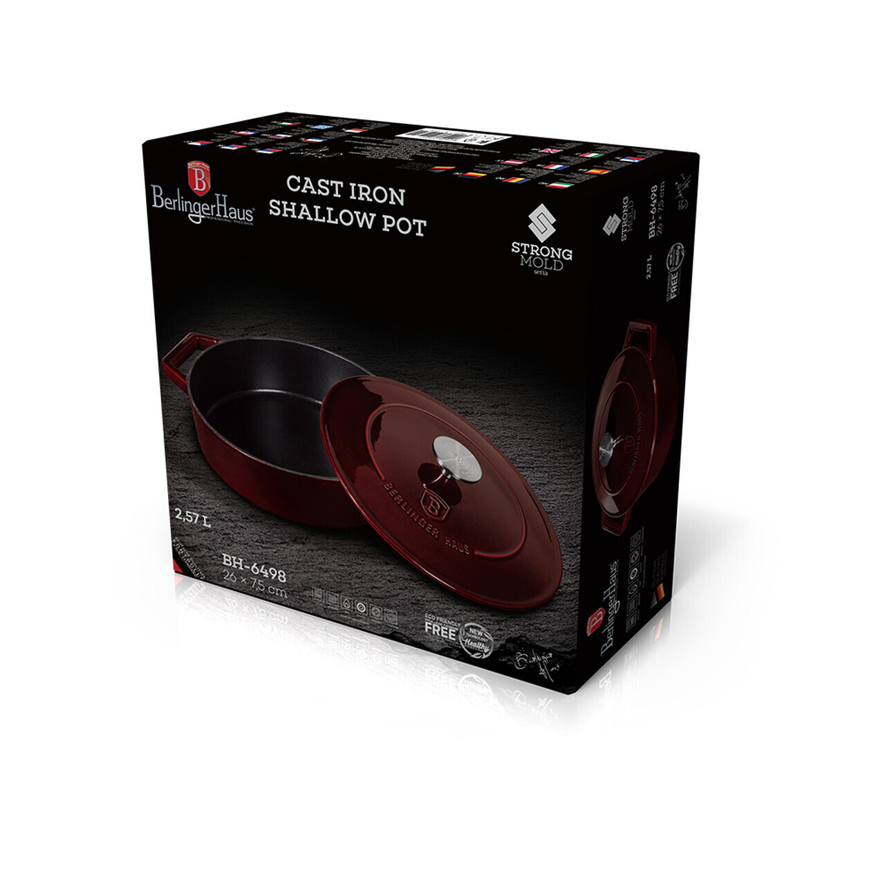 Oala cu capac Berlinger Haus, Strong Mold, 26 cm, 2.57 L, fonta, visiniu - imagine 8