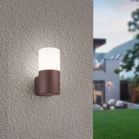 Aplica de perete pentru exterior Hoosic, TRIO, 8.5x11.8x17.5 cm, 28W, 1x E27, aluminiu turnat/plastic, maro