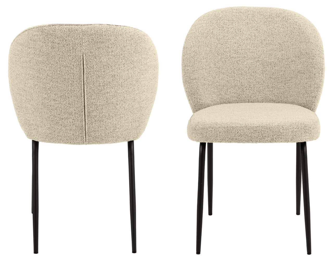 Scaun Patricia, Actona, 52x57.5x82 cm, tesatura Boucle/otel, crem - view 10
