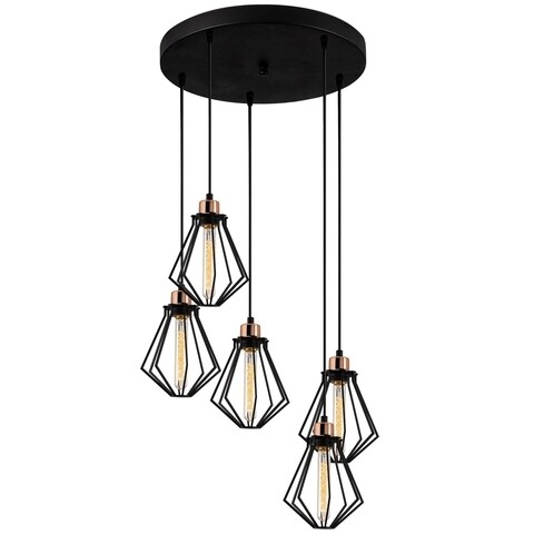 Lustra Oylat N-1038, Noor, 48 x 113 cm, 5 x E27, 100W, negru