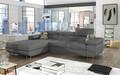 Coltar extensibil stanga 4 locuri ELTAP, Armd-26, Armando, 289x203x85 cm, lemn/poliester, gri/verde