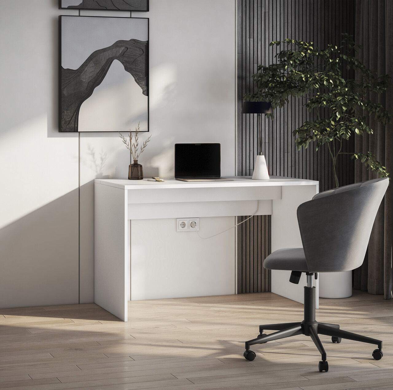 Birou ELTAP, Nevy, 120x60x75 cm, PAL/PVC, alb
