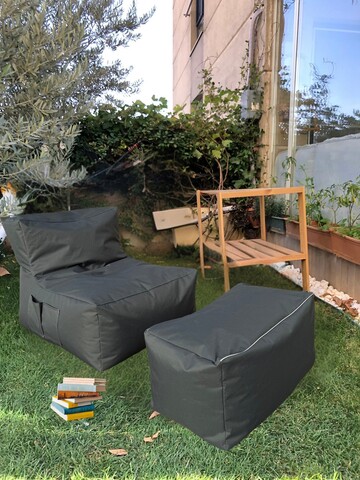 Set fotolii tip puf (2 piese), Pufito, 535PFT1210, Poliester, Gri