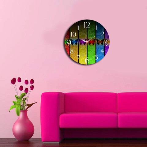 Ceas de perete, ms-40, mdf, ø40 cm, multicolor