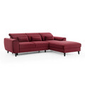 Coltar extensibil dreapta 4 locuri ELTAP, Foble, 267x196x100 cm, lemn/poliester, rosu