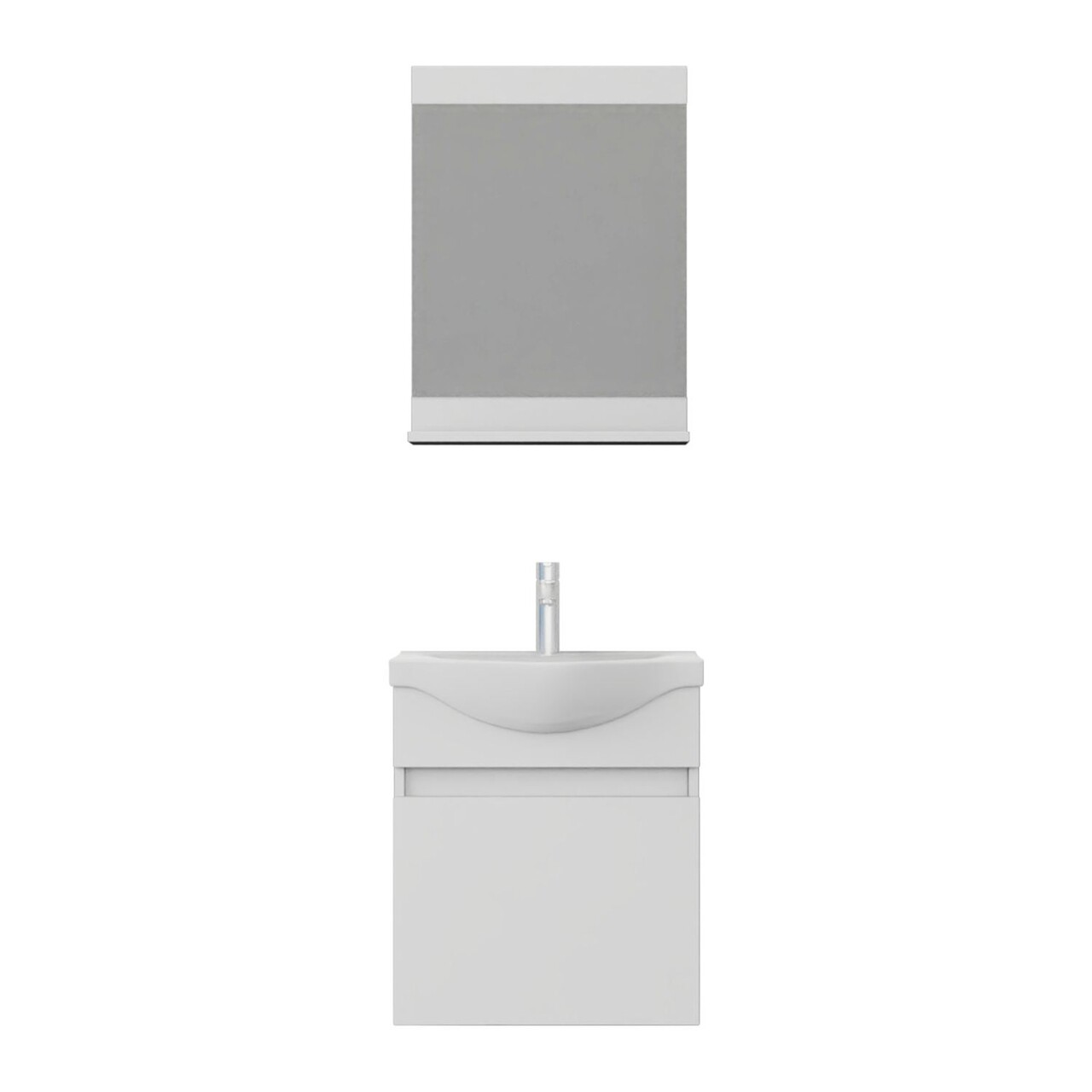 Set mobilier de baie (2 piese), Hanah Home, Mare 55, Alb mat - view 5