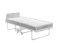Pat pliabil pentru o persoana Katlanir XL, Niron, 204x90x74 cm, alb/negru