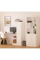 Set birou si biblioteca, Rabi, Rb1000401558, 155x150x40 cm, Alb mat