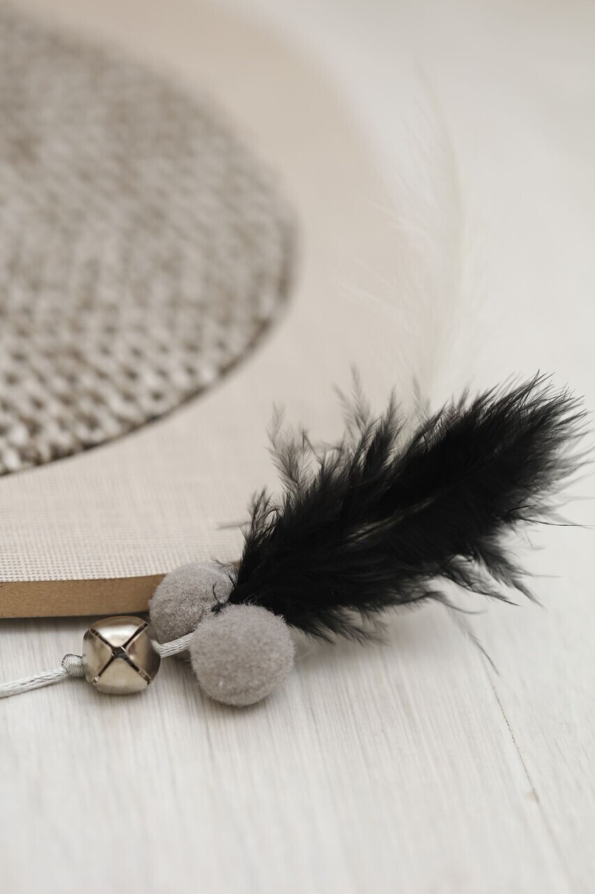 Covoras de zgariat pentru pisici, Paws &amp; Whiskers, Yuvarlak, MDF, Gri - 4