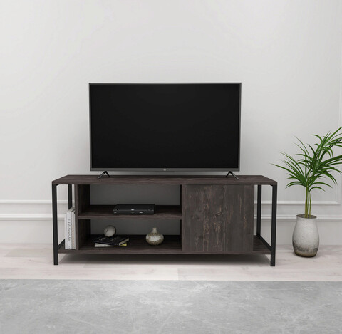 Comoda tv, kalune design, bond, 120x54x30 cm, maro închis/negru