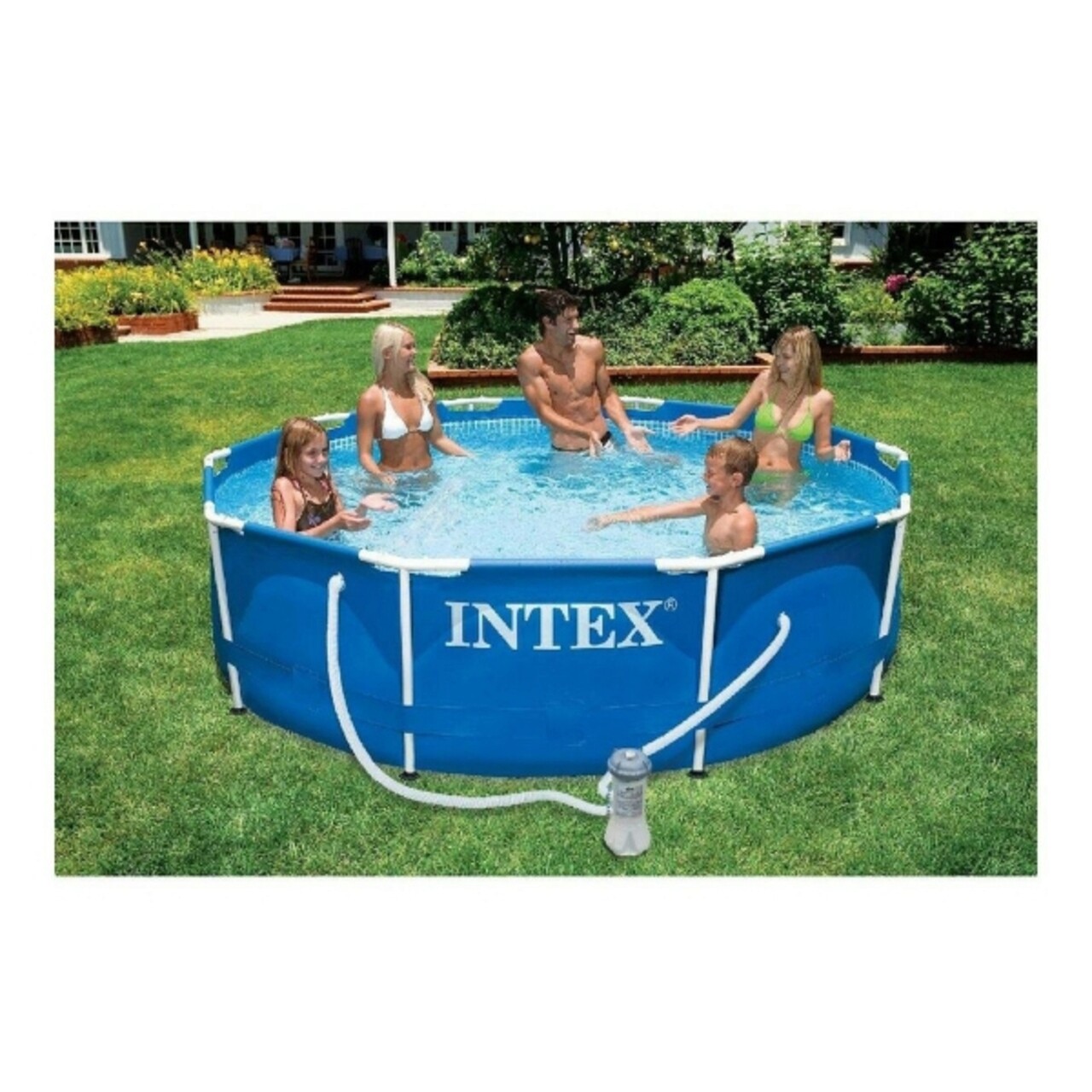 Piscina KIT Intex, 305x76 Cm, 4485 L, PVC, Albastru