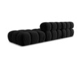 Canapea modulara 4 locuri cotiera dreapta, Bellis-51, Micadoni Home, 282x94x70 cm, catifea, negru