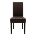 Scaun Ditta, Pakoworld, 45x58x96 cm, piele ecologica/lemn masiv de fag, maro inchis/wenge