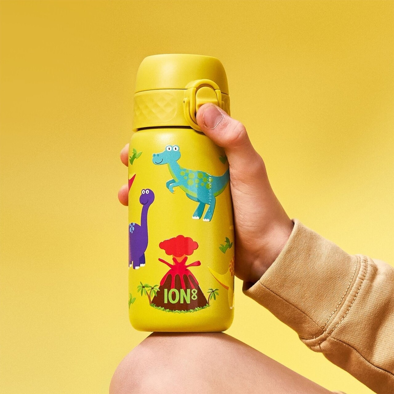 Sticla apa pentru copii, inox, 400ml, Yellow, Dinosaurs - Ion8 - view 5