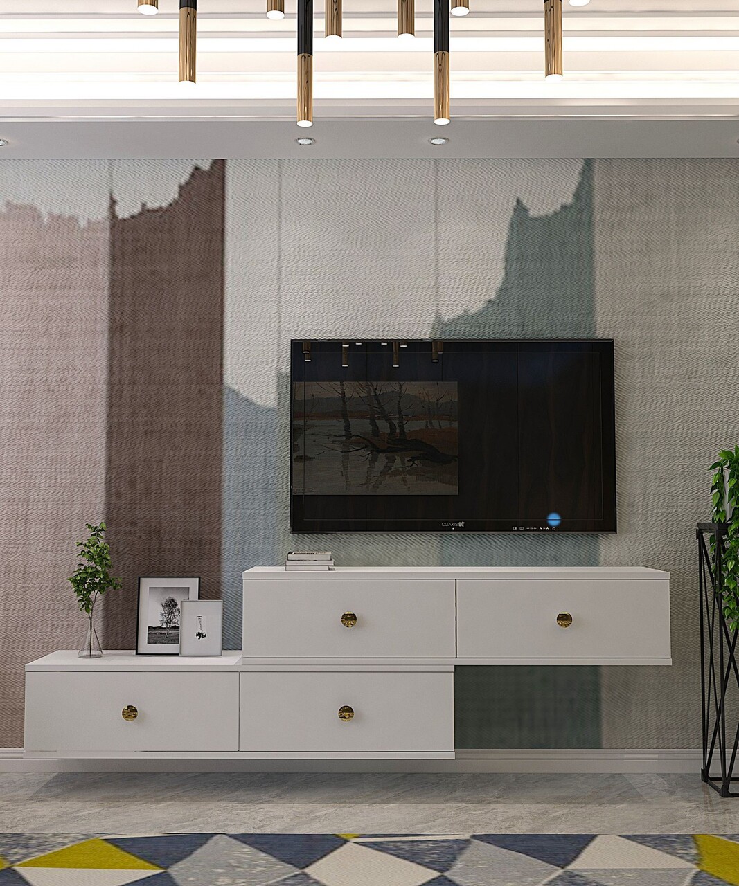 Comoda TV, Hanah Home, Zuzu Double, PAL , Alb - view 4