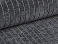 Coltar stanga 2 locuri, Bergamo, Cosmopolitan Design, 244x152x70 cm, catifea chenille raiata, gri