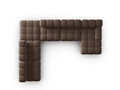 Coltar panoramic modular stanga 7 locuri, Bellis-51, Micadoni Home, 376x282x70 cm, catifea, maro inchis