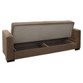 Canapea extensibila 3 locuri Vox, Pakoworld, 212x77x80 cm, catifea/lemn de plop, maro