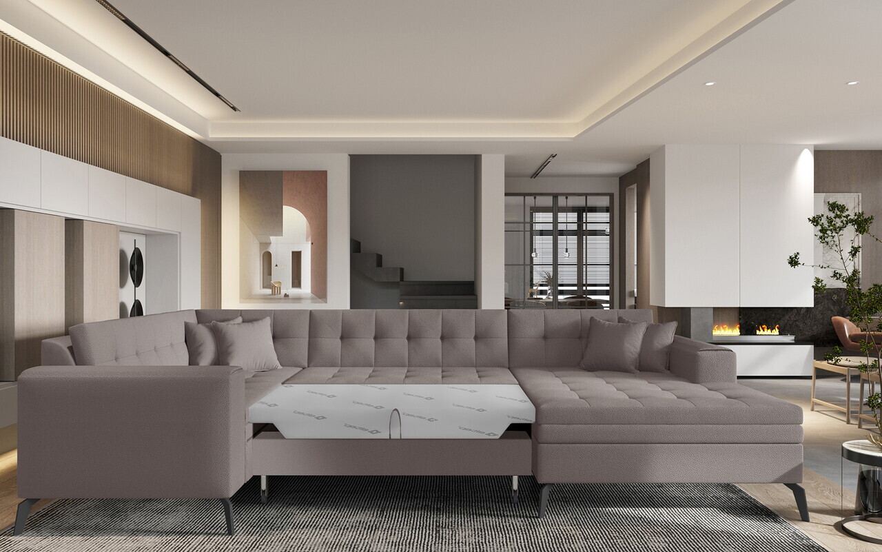 Coltar extensibil dreapta 5 locuri ELTAP, MON-RT-07SA, Montez, 340x180x93 cm, lemn/poliester, bej - view 3